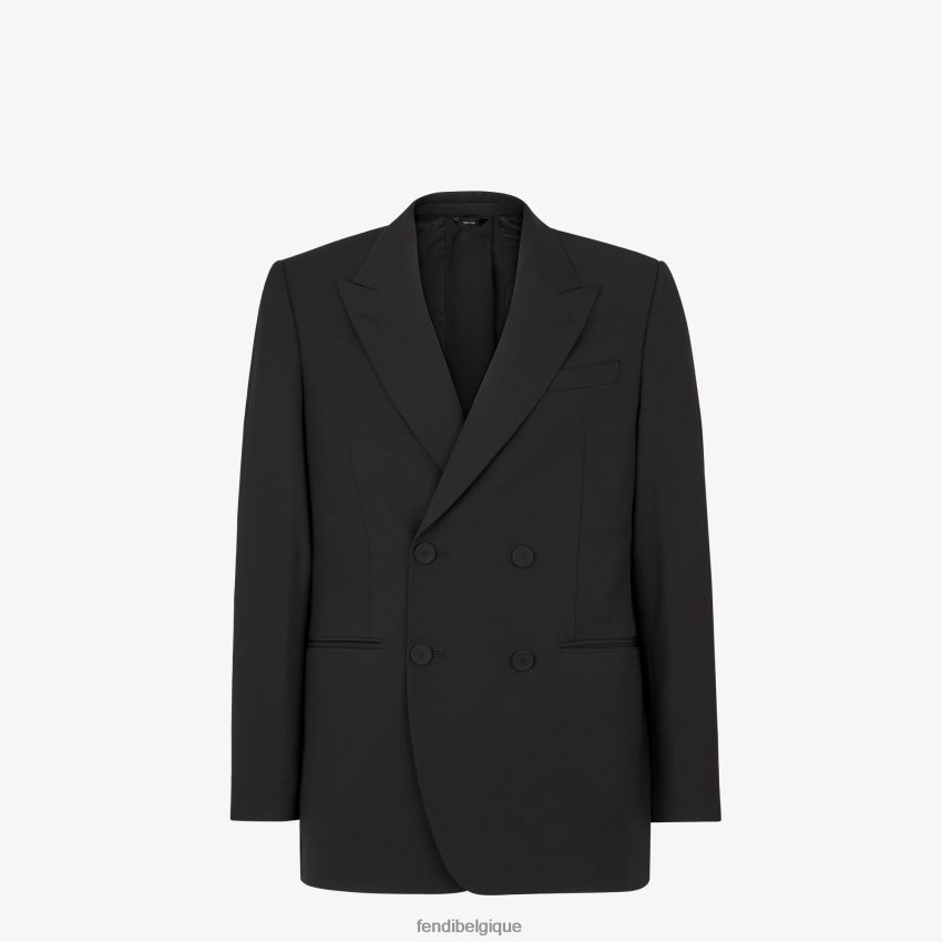 vêtements Fendi blazer en laine noir hommes 8X8J2J2066 Fendi Belgique