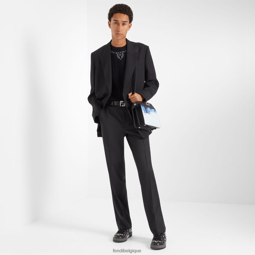vêtements Fendi blazer en laine noir hommes 8X8J2J2066 Fendi Belgique