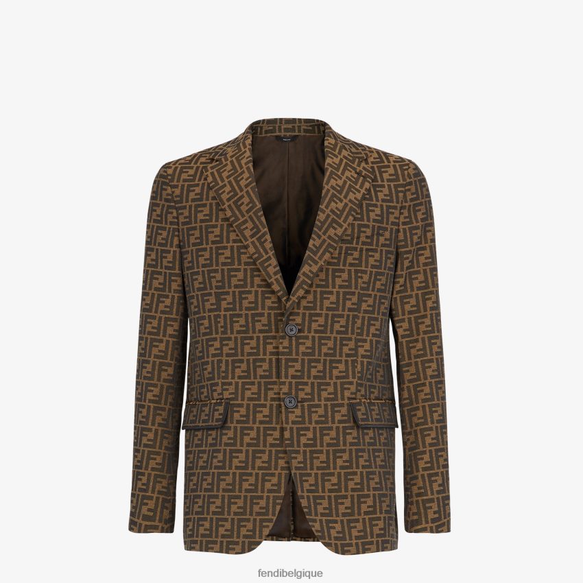 vêtements Fendi blazer en tissu brun hommes 8X8J2J2062 Fendi Sac