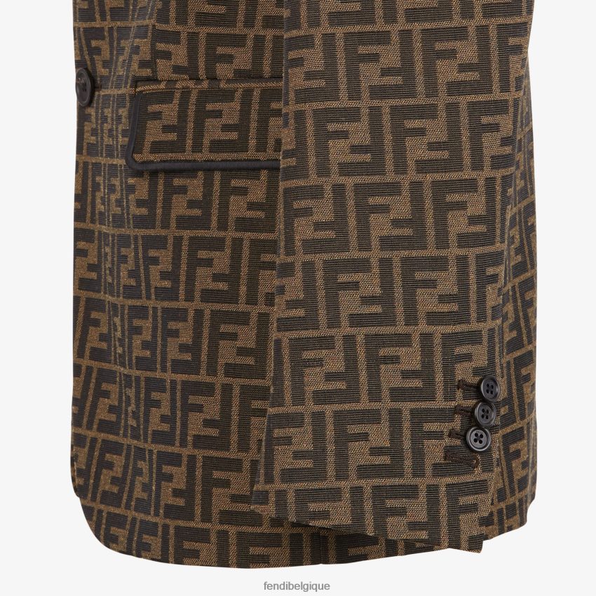 vêtements Fendi blazer en tissu brun hommes 8X8J2J2062 Fendi Sac