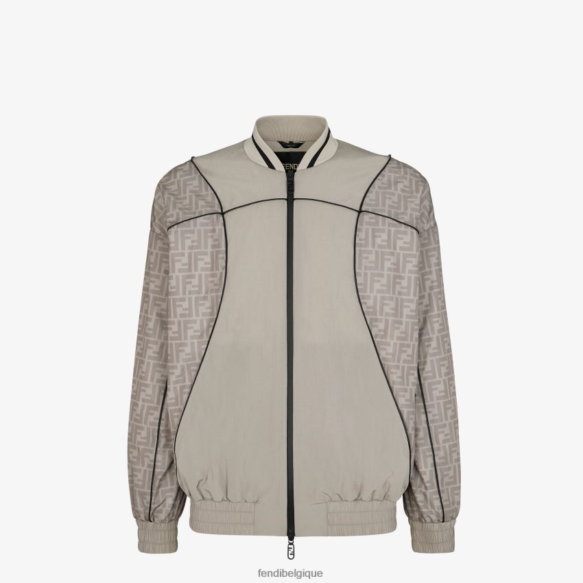 vêtements Fendi blouson aviateur en nylon beige hommes 8X8J2J1946 Fendi Belgique
