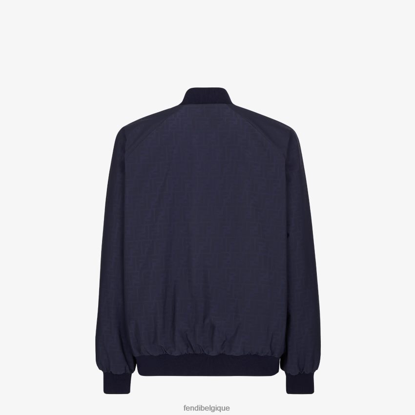vêtements Fendi blouson aviateur en nylon bleu hommes 8X8J2J2018 Fendi Belgique