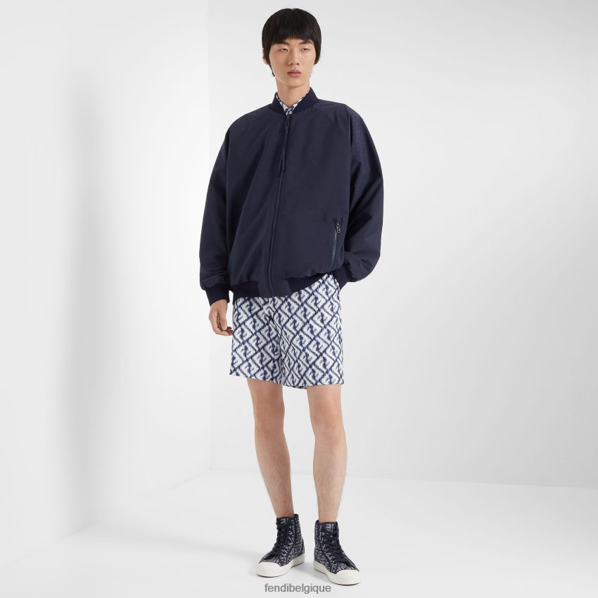 vêtements Fendi blouson aviateur en nylon bleu hommes 8X8J2J2018 Fendi Belgique