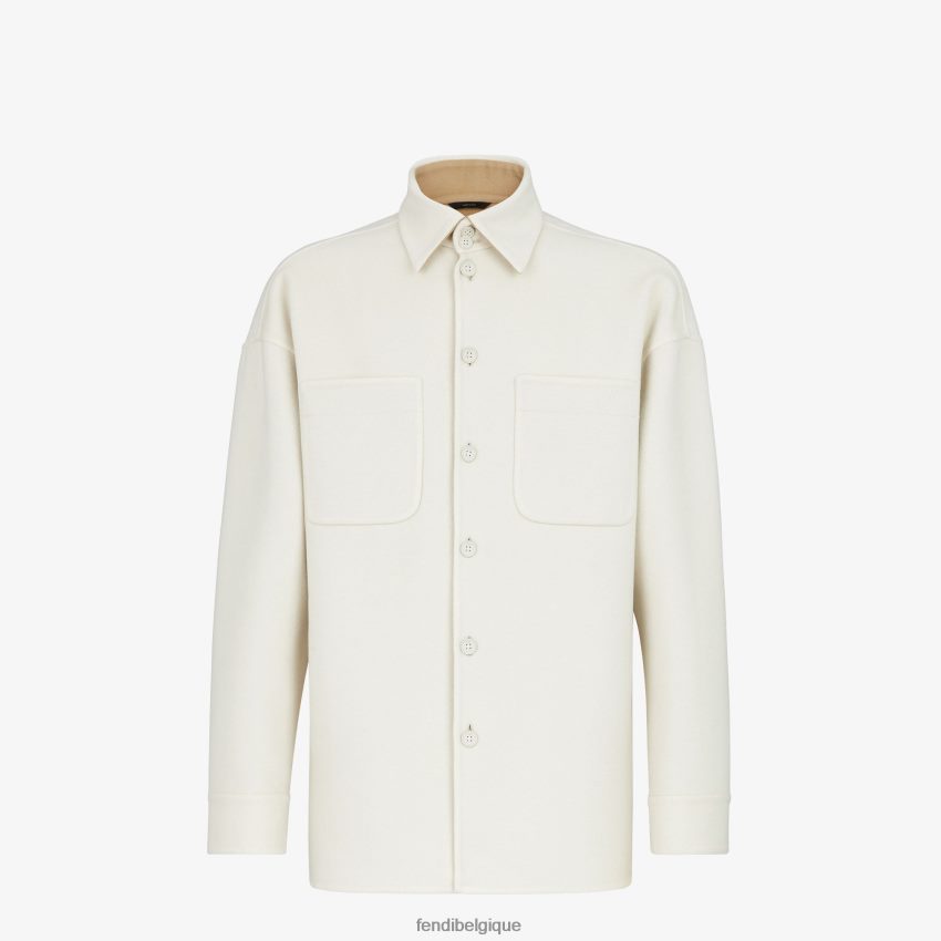 vêtements Fendi blouson en cachemire blanc hommes 8X8J2J2116 Fendi Sac