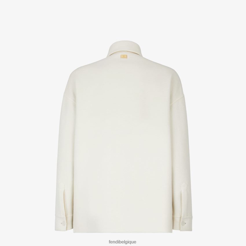 vêtements Fendi blouson en cachemire blanc hommes 8X8J2J2116 Fendi Sac