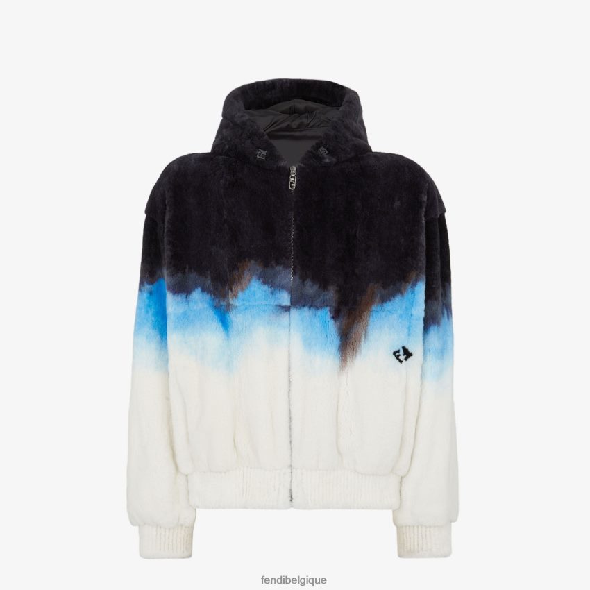 vêtements Fendi blouson en vison blanc hommes 8X8J2J2084 Fendi Belgique