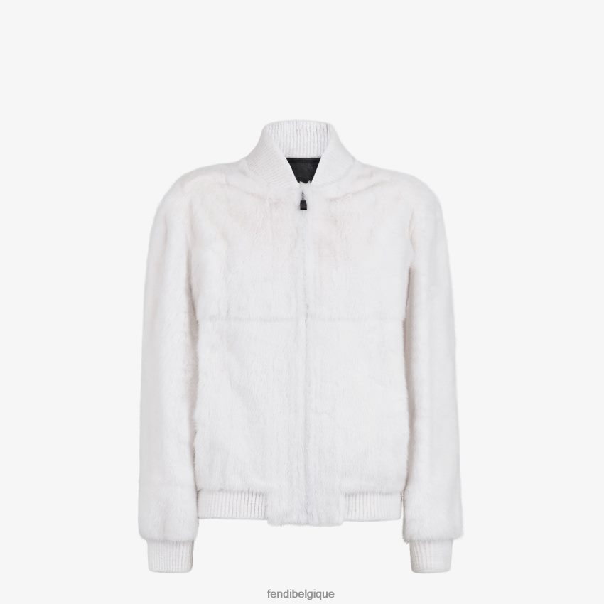 vêtements Fendi bombardier de vison blanc hommes 8X8J2J2177 Fendi Belgique