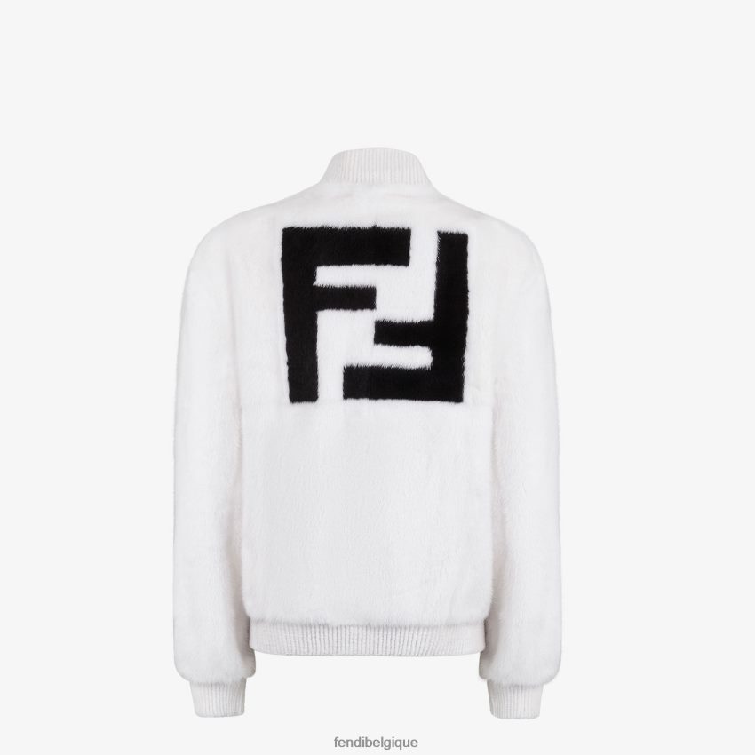 vêtements Fendi bombardier de vison blanc hommes 8X8J2J2177 Fendi Belgique