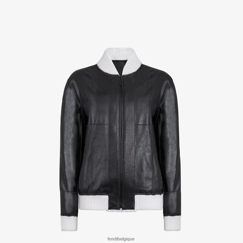 vêtements Fendi bombardier de vison blanc hommes 8X8J2J2177 Fendi Belgique