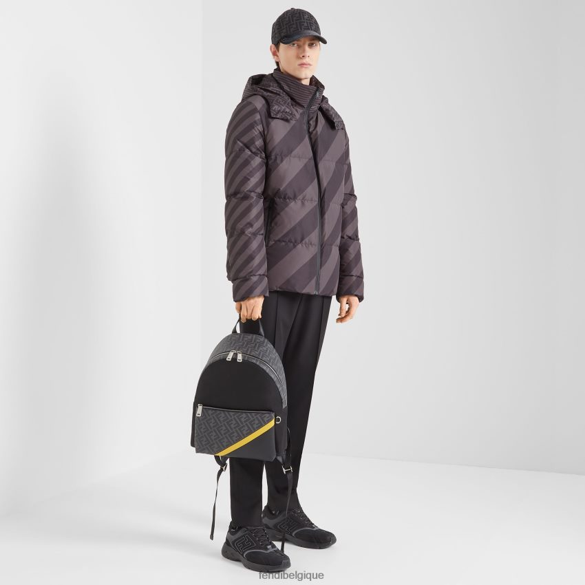vêtements Fendi doudoune en nylon noir hommes 8X8J2J2122 Fendi Sac