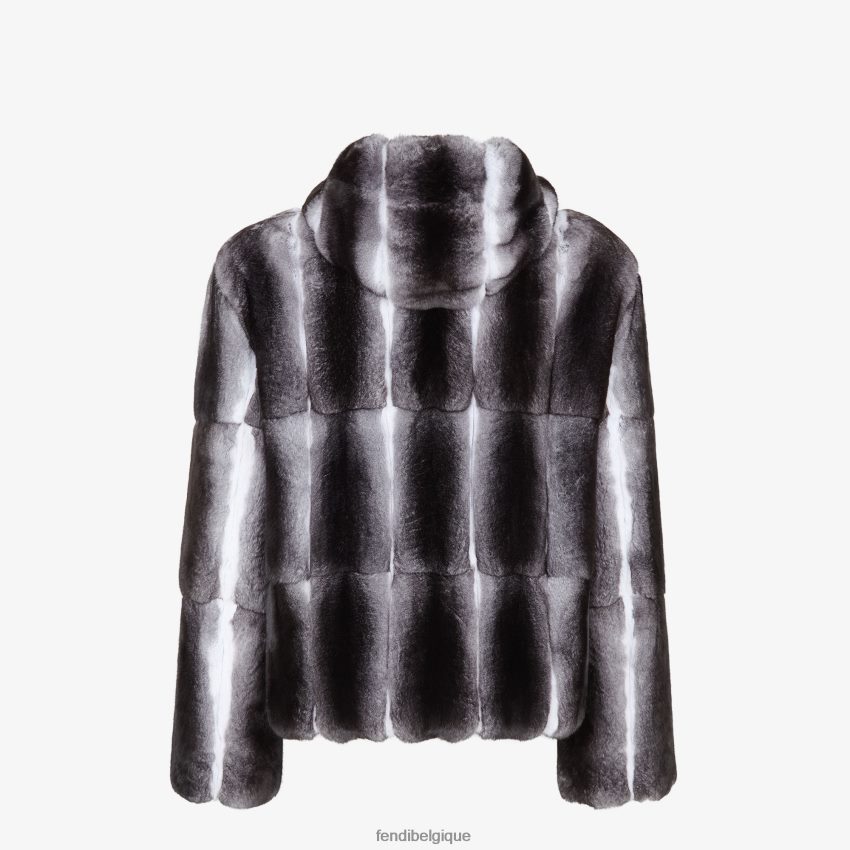vêtements Fendi veste chinchilla naturelle noir hommes 8X8J2J2213 Fendi Belgique