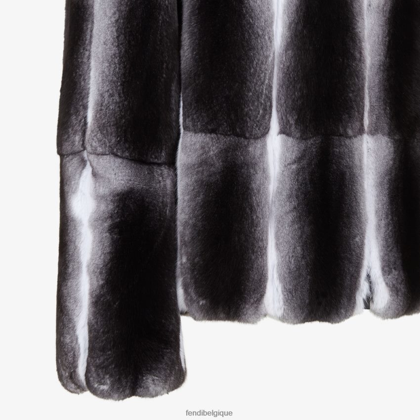 vêtements Fendi veste chinchilla naturelle noir hommes 8X8J2J2213 Fendi Belgique