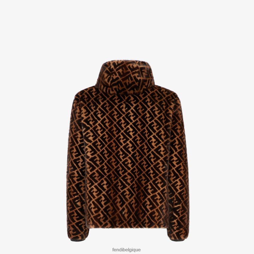 vêtements Fendi veste de vison brun hommes 8X8J2J2182 Fendi Sac