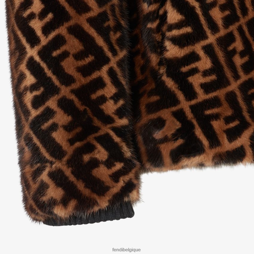 vêtements Fendi veste de vison brun hommes 8X8J2J2182 Fendi Sac