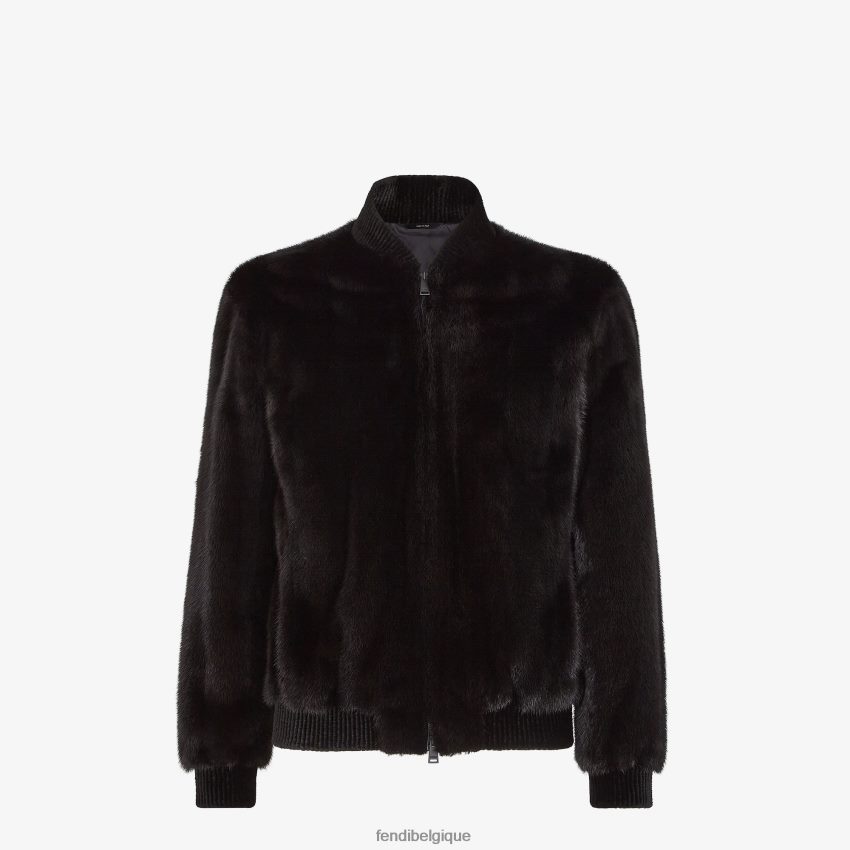 vêtements Fendi veste de vison noir hommes 8X8J2J2158 Fendi Sac