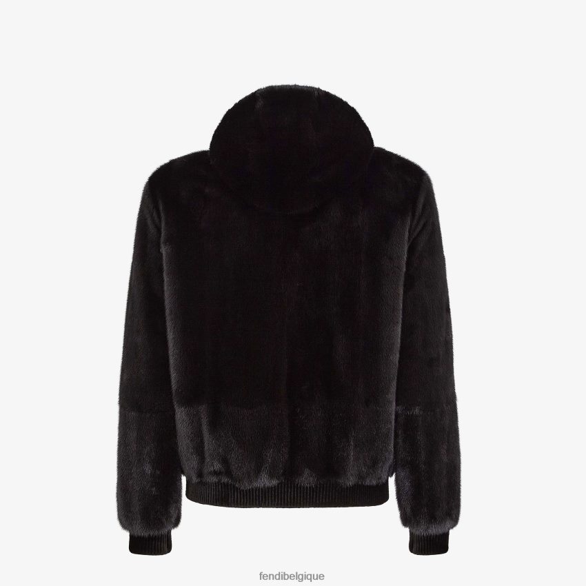 vêtements Fendi veste de vison noir hommes 8X8J2J2205 Fendi Lunette De Soleil
