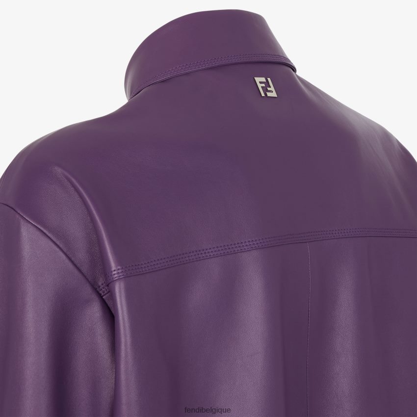 vêtements Fendi veste en cuir plongé violet hommes 8X8J2J1974 Fendi Lunette De Soleil