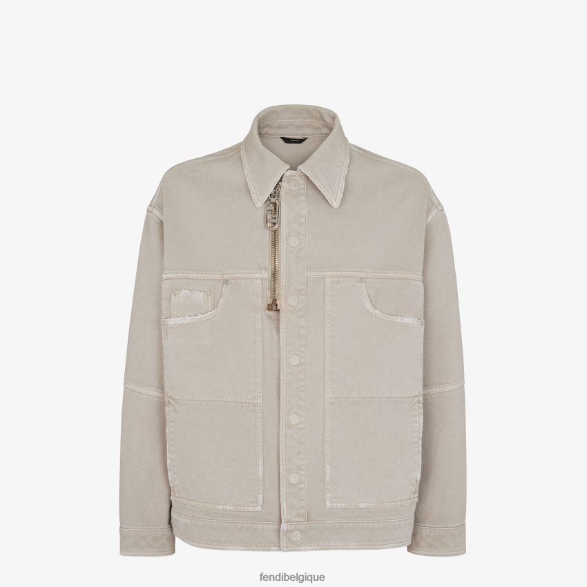 vêtements Fendi veste en jean beige hommes 8X8J2J1929 Fendi Lunette De Soleil