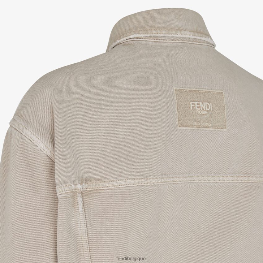 vêtements Fendi veste en jean beige hommes 8X8J2J1929 Fendi Lunette De Soleil