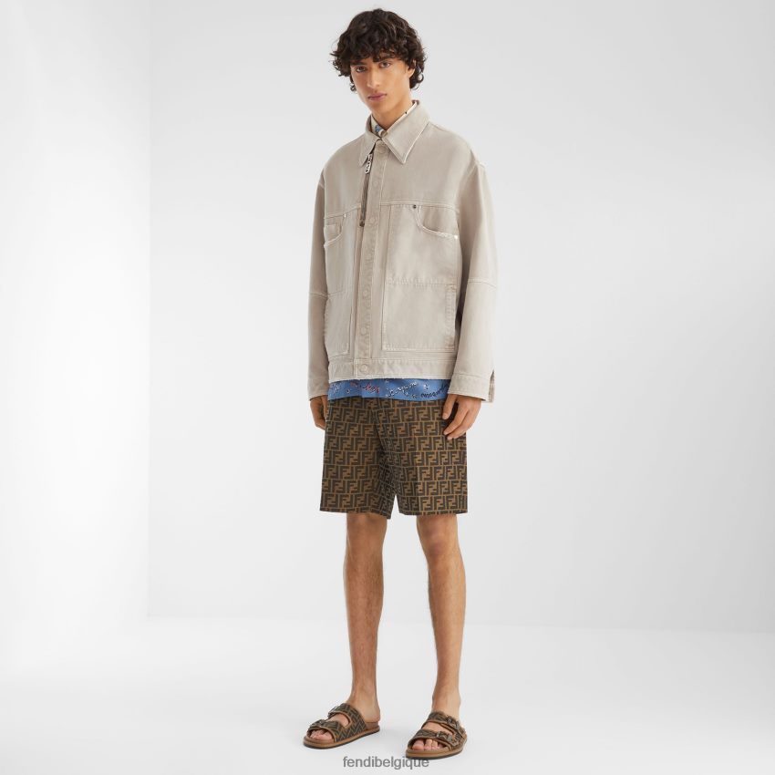 vêtements Fendi veste en jean beige hommes 8X8J2J1929 Fendi Lunette De Soleil