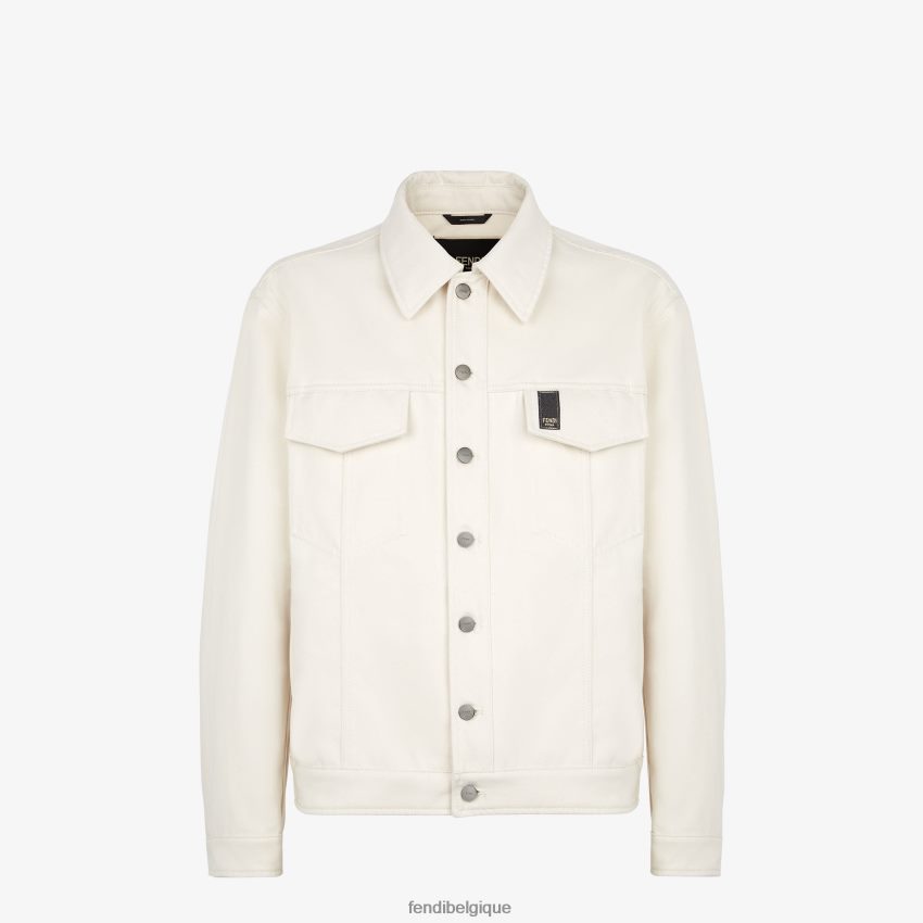 vêtements Fendi veste en jean blanc hommes 8X8J2J2119 Fendi Sac