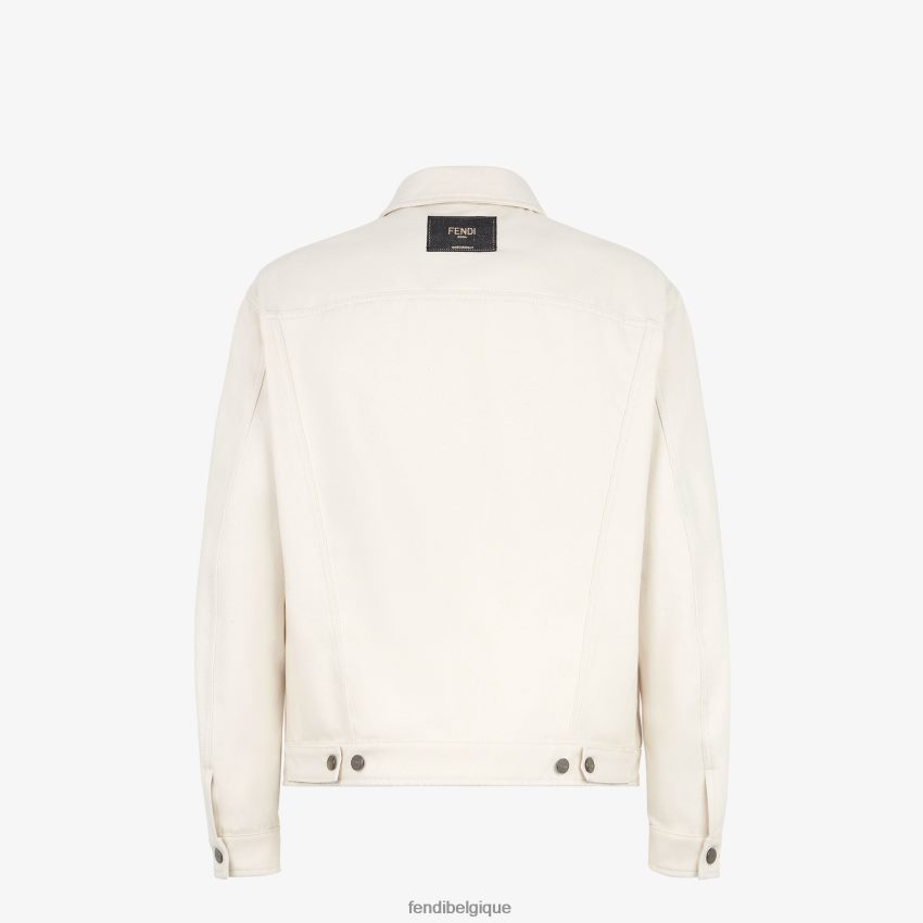 vêtements Fendi veste en jean blanc hommes 8X8J2J2119 Fendi Sac