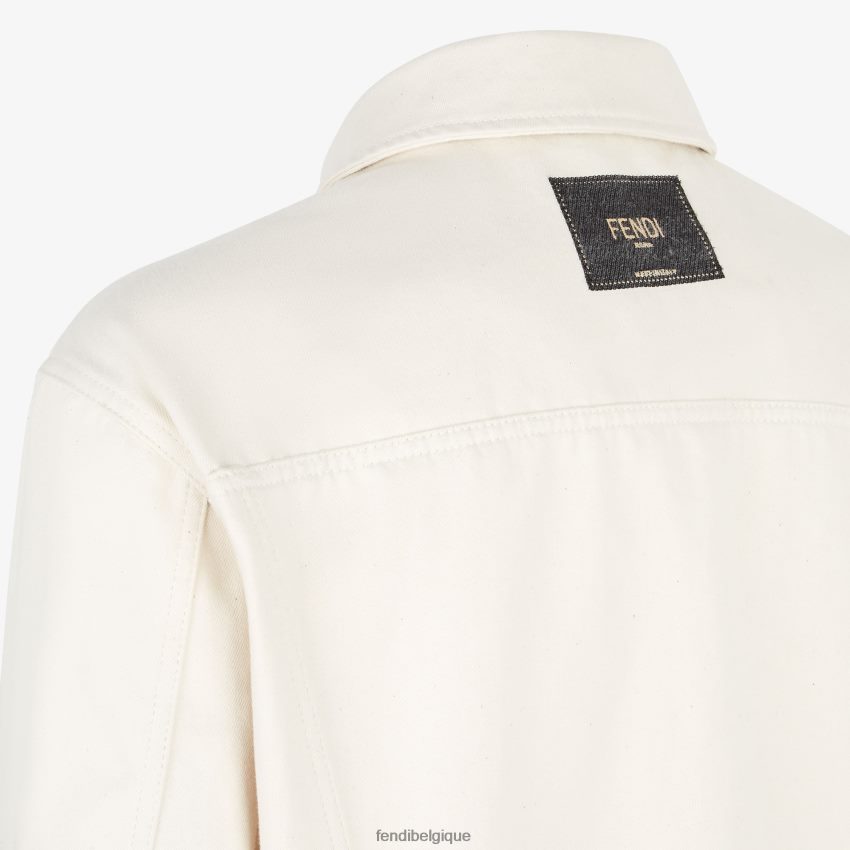 vêtements Fendi veste en jean blanc hommes 8X8J2J2119 Fendi Sac