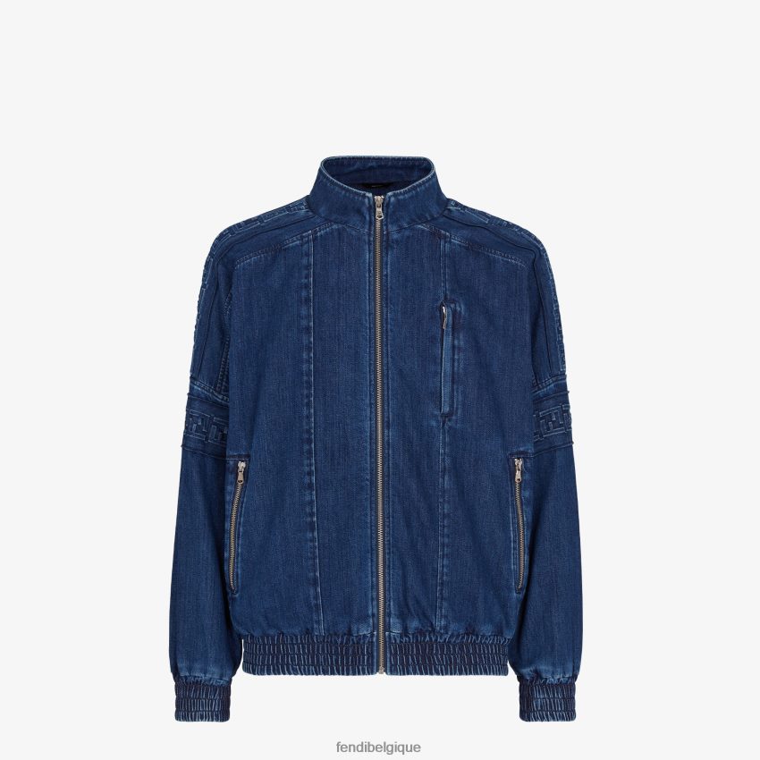 vêtements Fendi veste en jean bleu hommes 8X8J2J2030 Fendi Belgique