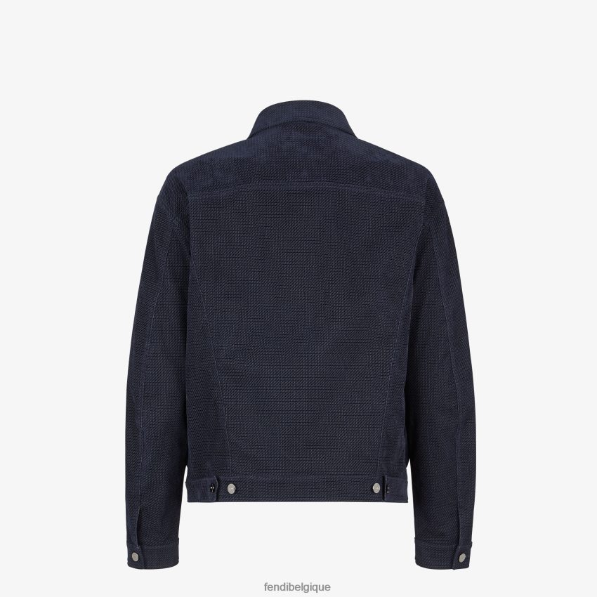 vêtements Fendi veste en jean bleu hommes 8X8J2J2165 Fendi Belgique