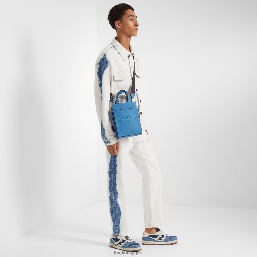 vêtements Fendi veste en jean décoloré bleu hommes 8X8J2J2023 Fendi Sac