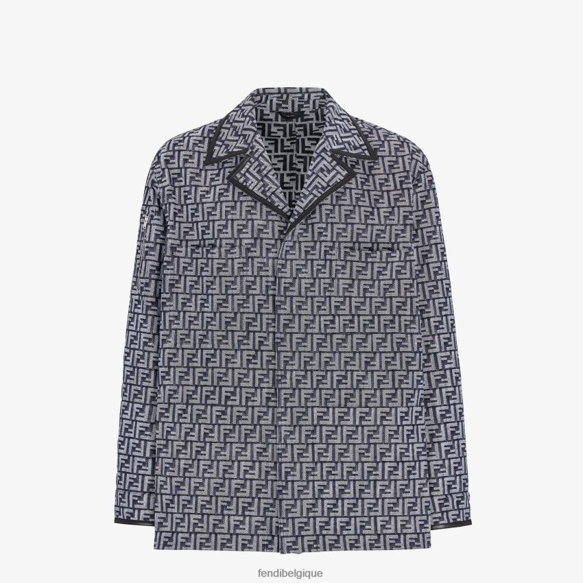 vêtements Fendi veste en jean ff bleu hommes 8X8J2J2039 Fendi Belgique