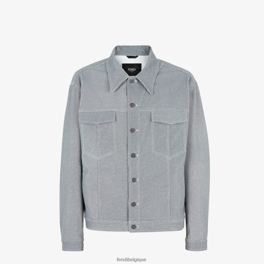 vêtements Fendi veste en jean gris hommes 8X8J2J2125 Fendi Sac