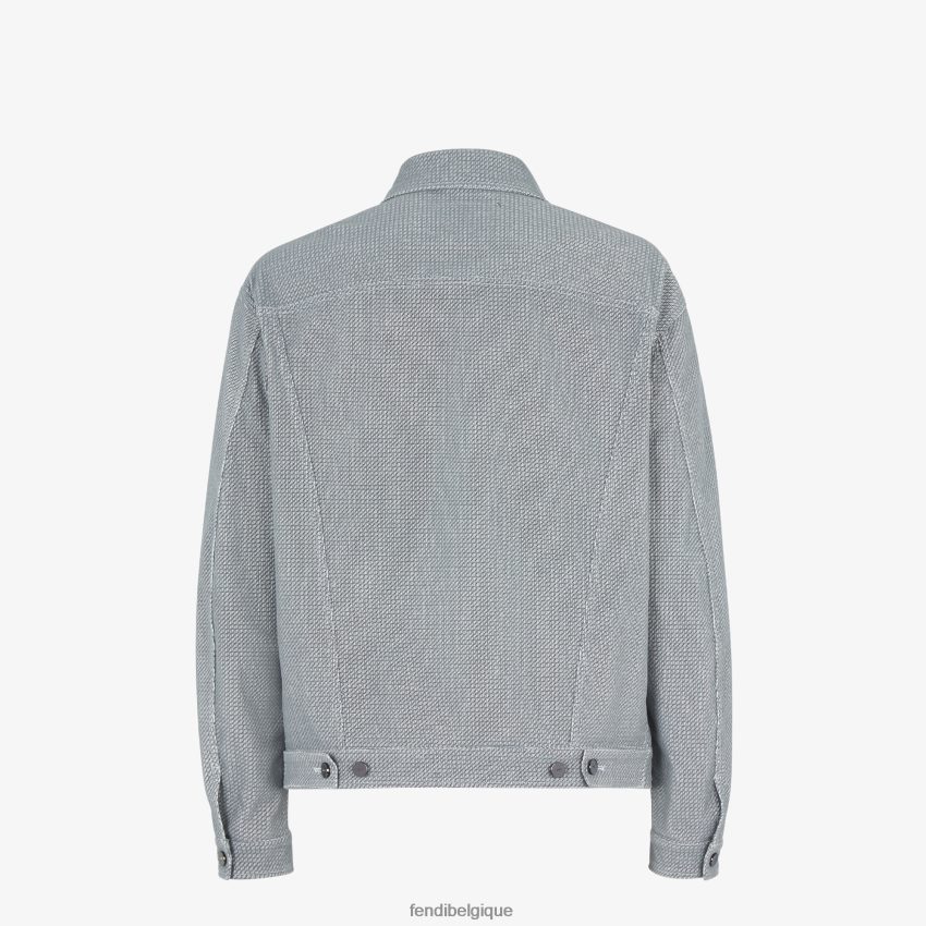 vêtements Fendi veste en jean gris hommes 8X8J2J2125 Fendi Sac