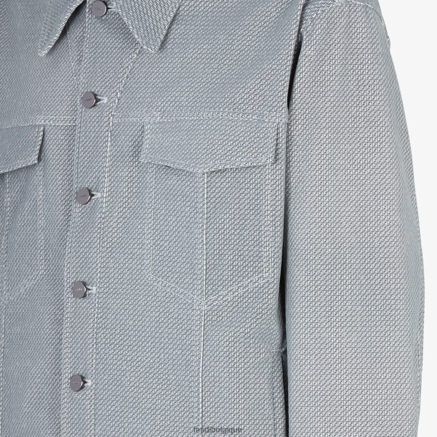 vêtements Fendi veste en jean gris hommes 8X8J2J2125 Fendi Sac