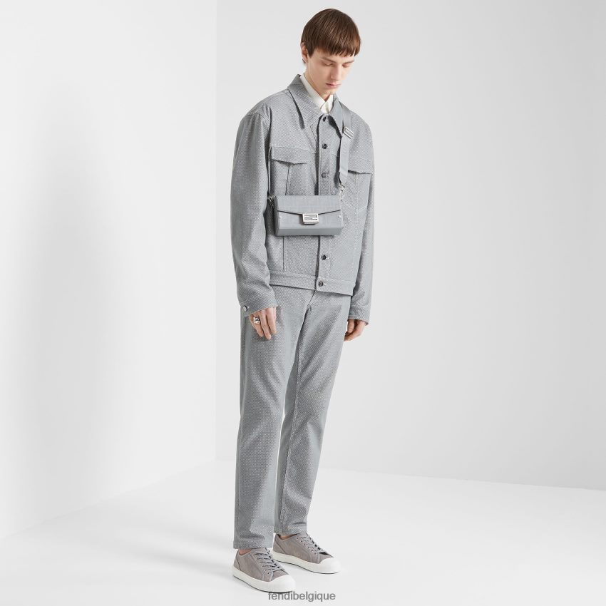 vêtements Fendi veste en jean gris hommes 8X8J2J2125 Fendi Sac