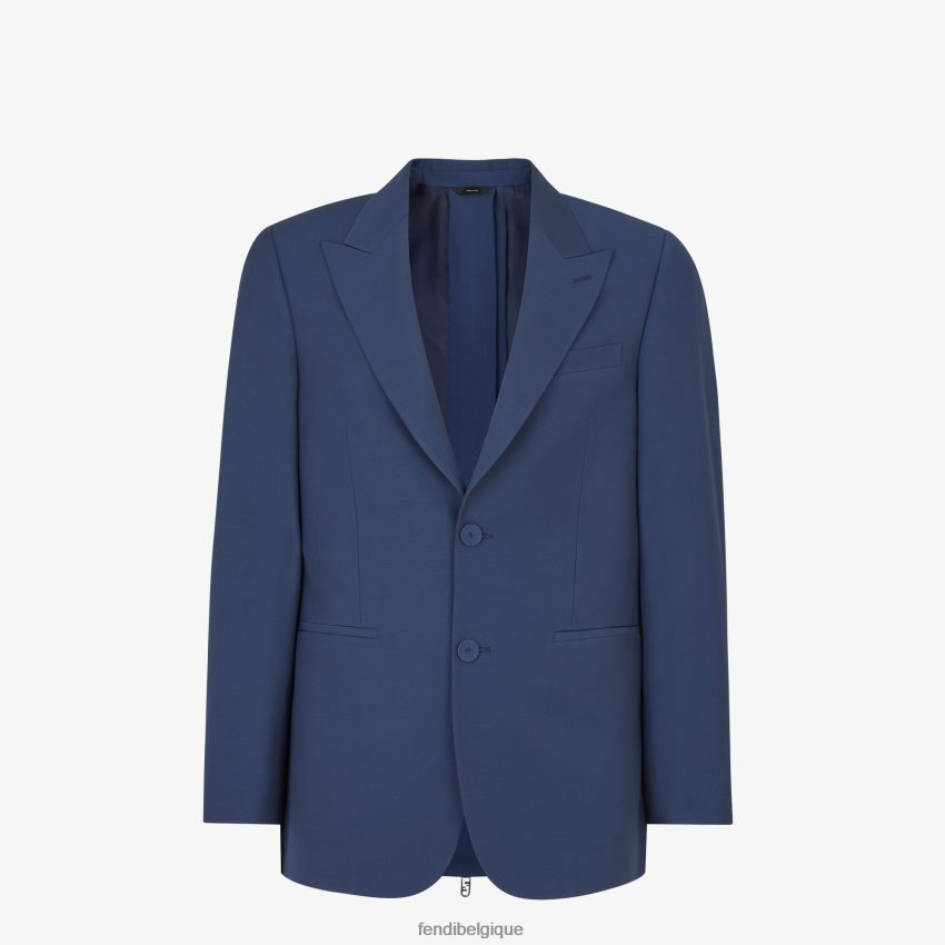 vêtements Fendi veste en laine bleu hommes 8X8J2J2069 Fendi Belgique
