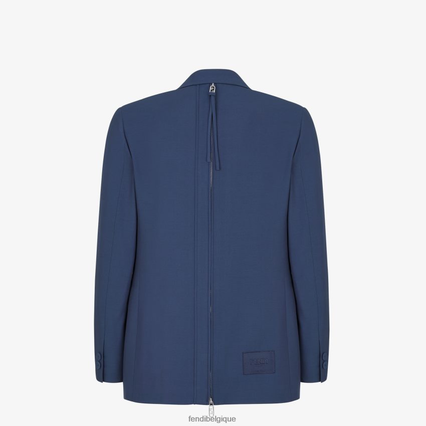 vêtements Fendi veste en laine bleu hommes 8X8J2J2069 Fendi Belgique