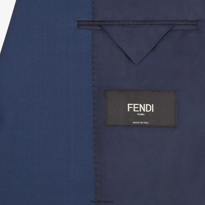 vêtements Fendi veste en laine bleu hommes 8X8J2J2069 Fendi Belgique