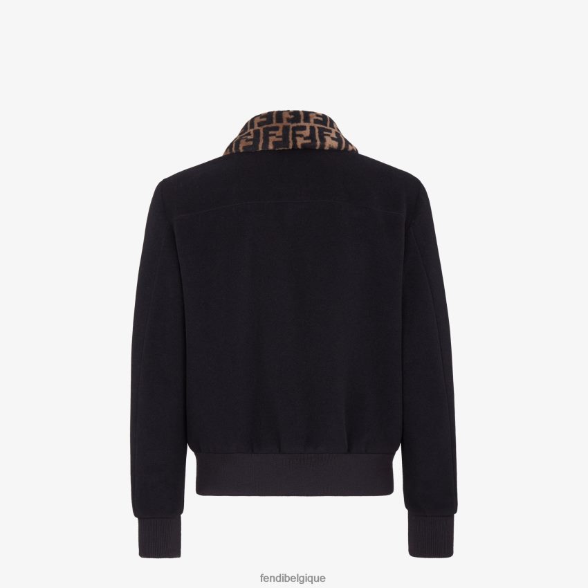 vêtements Fendi veste en laine noir hommes 8X8J2J2183 Fendi Belgique