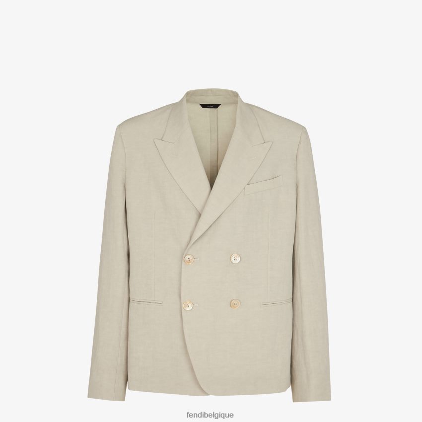 vêtements Fendi veste en lin gris hommes 8X8J2J1914 Fendi Lunette De Soleil