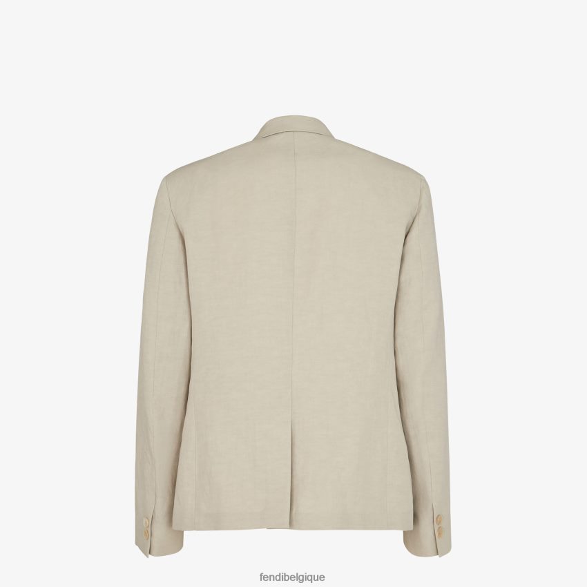 vêtements Fendi veste en lin gris hommes 8X8J2J1914 Fendi Lunette De Soleil