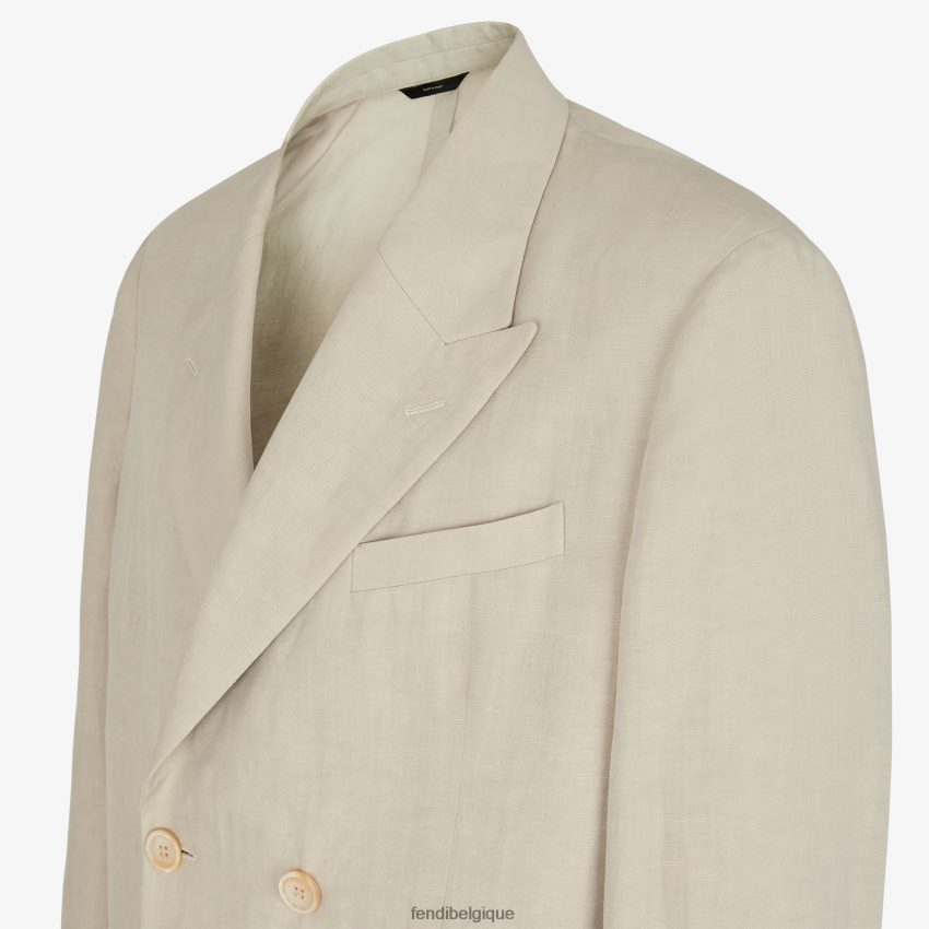 vêtements Fendi veste en lin gris hommes 8X8J2J1914 Fendi Lunette De Soleil