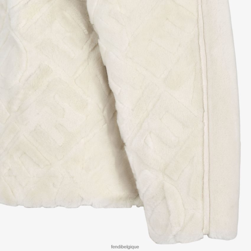 vêtements Fendi veste en peau de mouton blanc hommes 8X8J2J2128 Fendi Sac