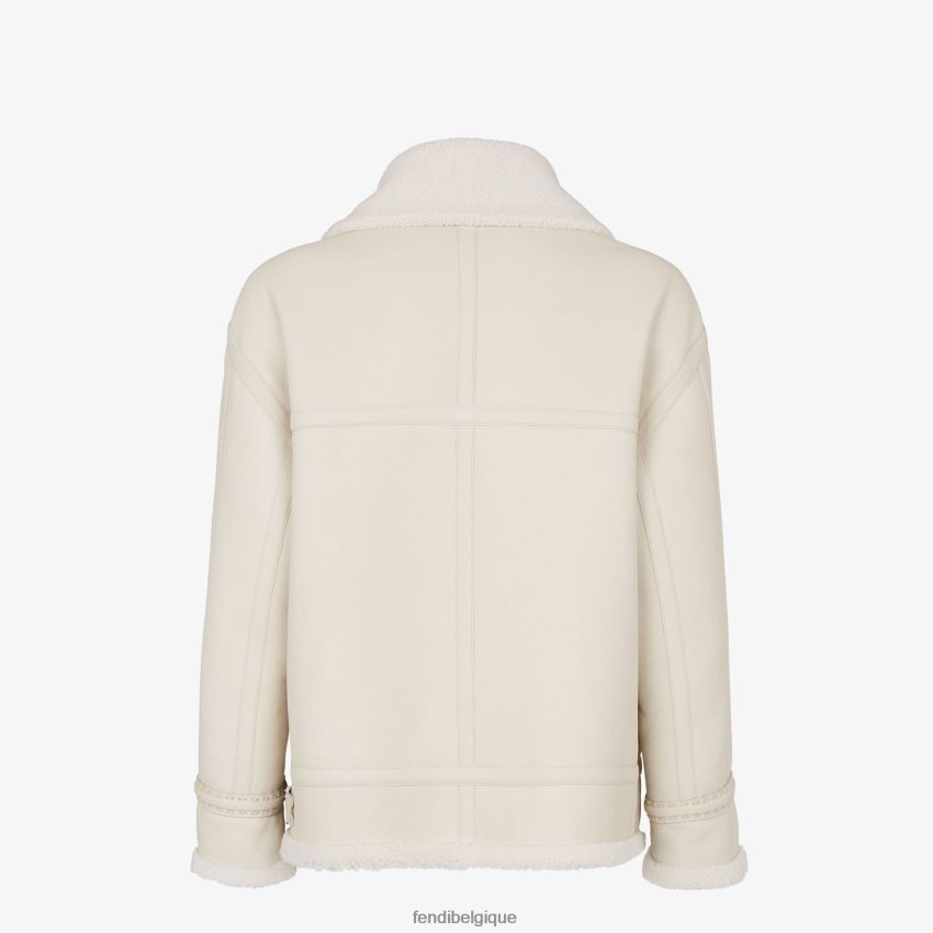 vêtements Fendi veste en peau de mouton blanc hommes 8X8J2J2159 Fendi Belgique