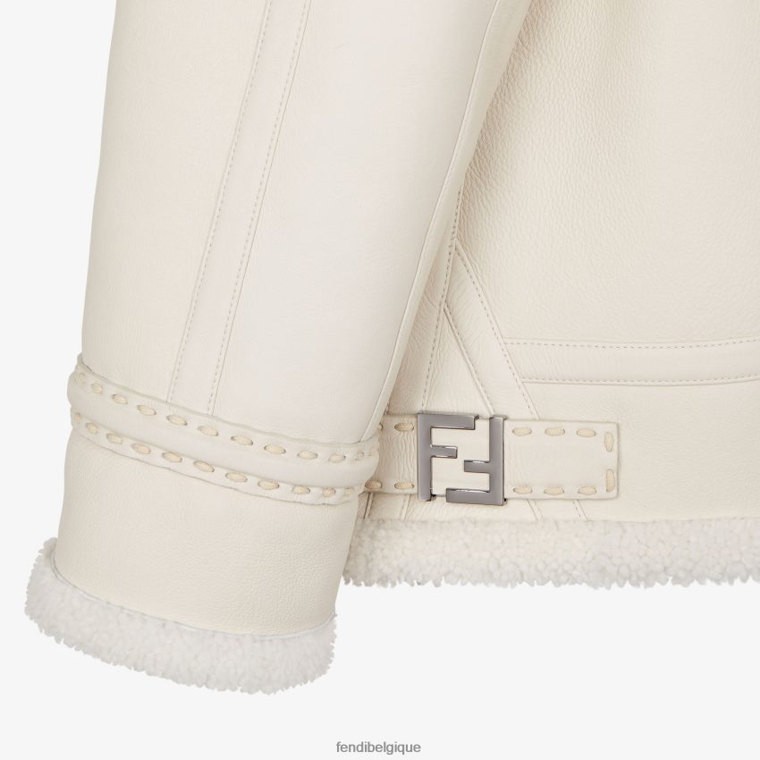 vêtements Fendi veste en peau de mouton blanc hommes 8X8J2J2159 Fendi Belgique