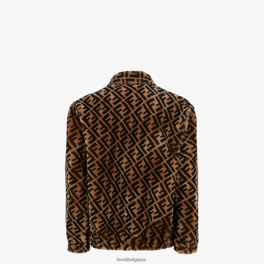vêtements Fendi veste en peau lainée brun hommes 8X8J2J2153 Fendi Belgique