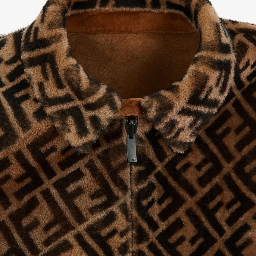 vêtements Fendi veste en peau lainée brun hommes 8X8J2J2153 Fendi Belgique