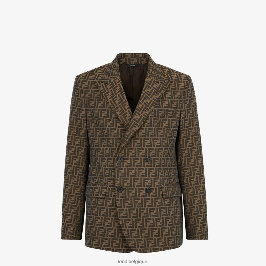 vêtements Fendi veste en tissu brun hommes 8X8J2J2202 Fendi Lunette De Soleil