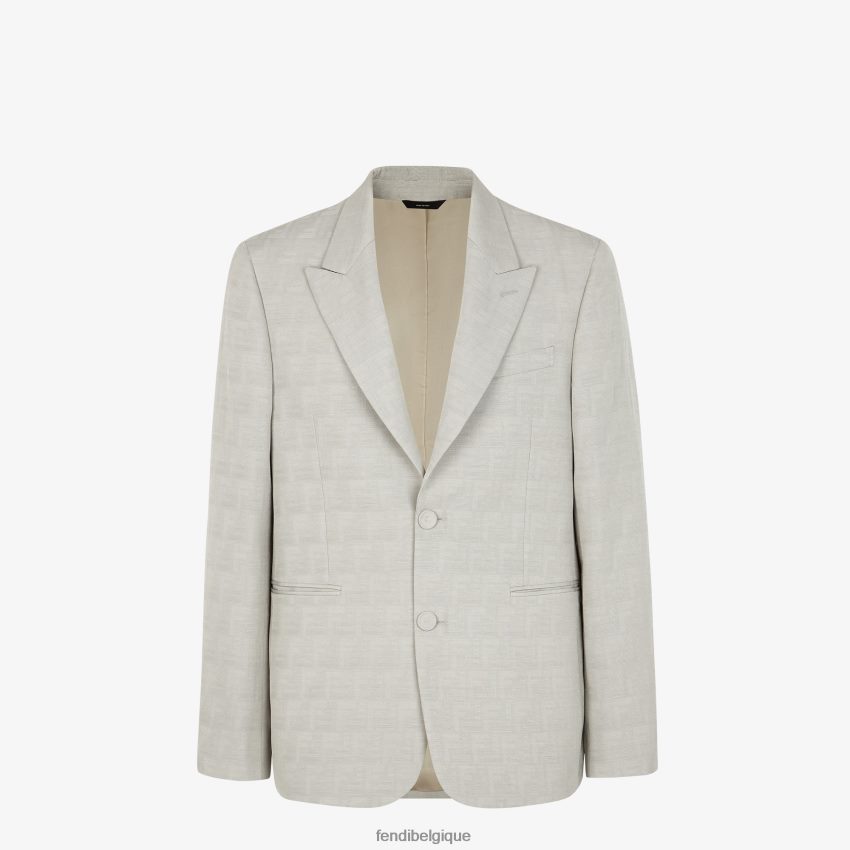 vêtements Fendi veste en tissu jacquard beige hommes 8X8J2J1924 Fendi Sac