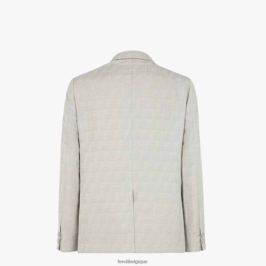 vêtements Fendi veste en tissu jacquard beige hommes 8X8J2J1924 Fendi Sac